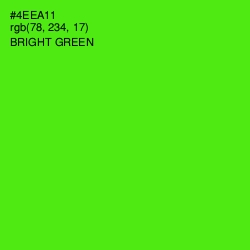 #4EEA11 - Bright Green Color Image