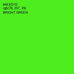 #4EED1D - Bright Green Color Image