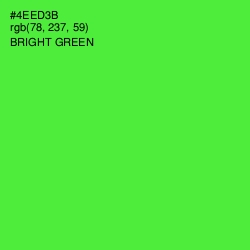 #4EED3B - Bright Green Color Image