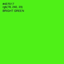 #4EF017 - Bright Green Color Image