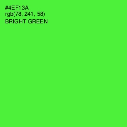 #4EF13A - Bright Green Color Image