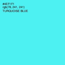 #4EF1F1 - Turquoise Blue Color Image