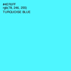 #4EF6FF - Turquoise Blue Color Image