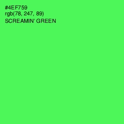 #4EF759 - Screamin' Green Color Image