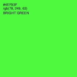 #4EF93F - Bright Green Color Image