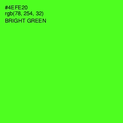 #4EFE20 - Bright Green Color Image