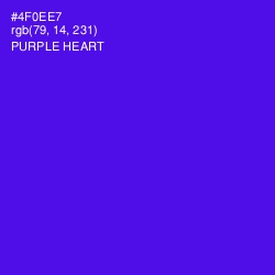 #4F0EE7 - Purple Heart Color Image