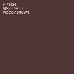#4F3634 - Woody Brown Color Image