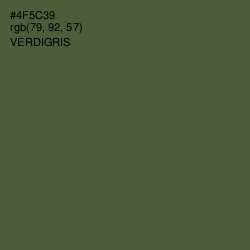 #4F5C39 - Verdigris Color Image