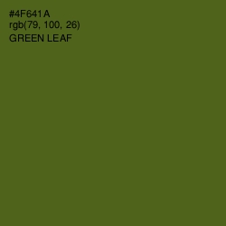 #4F641A - Green Leaf Color Image