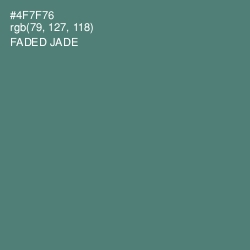 #4F7F76 - Faded Jade Color Image