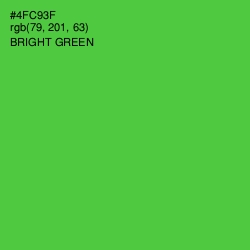 #4FC93F - Bright Green Color Image