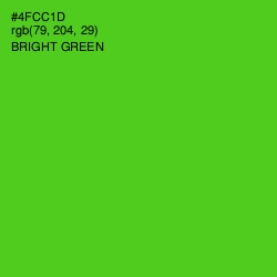 #4FCC1D - Bright Green Color Image