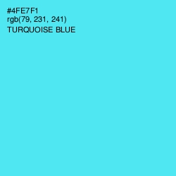 #4FE7F1 - Turquoise Blue Color Image