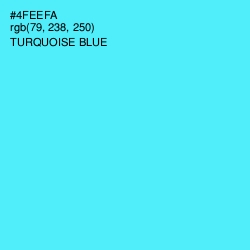 #4FEEFA - Turquoise Blue Color Image