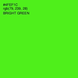 #4FEF1C - Bright Green Color Image