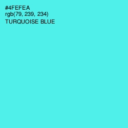 #4FEFEA - Turquoise Blue Color Image