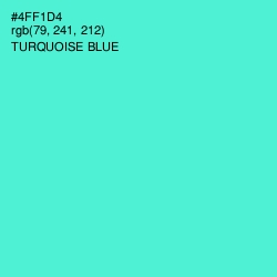 #4FF1D4 - Turquoise Blue Color Image