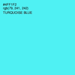 #4FF1F2 - Turquoise Blue Color Image