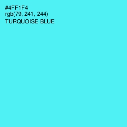 #4FF1F4 - Turquoise Blue Color Image
