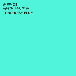 #4FF4DB - Turquoise Blue Color Image