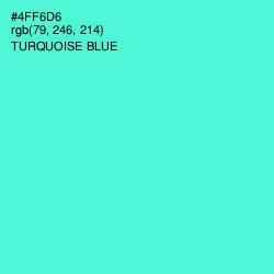 #4FF6D6 - Turquoise Blue Color Image