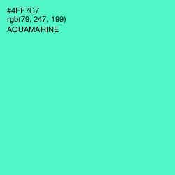 #4FF7C7 - Aquamarine Color Image