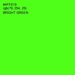 #4FFE19 - Bright Green Color Image