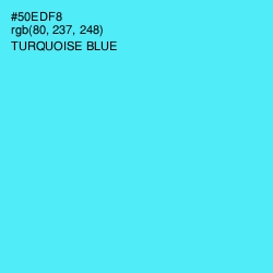 #50EDF8 - Turquoise Blue Color Image