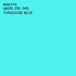 #50EFF0 - Turquoise Blue Color Image