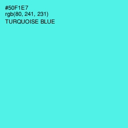 #50F1E7 - Turquoise Blue Color Image