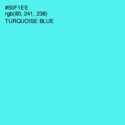 #50F1EE - Turquoise Blue Color Image