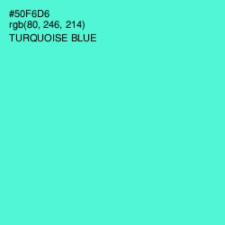 #50F6D6 - Turquoise Blue Color Image