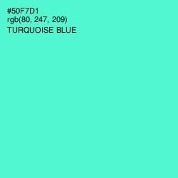 #50F7D1 - Turquoise Blue Color Image