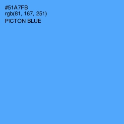 #51A7FB - Picton Blue Color Image