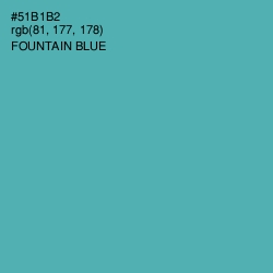 #51B1B2 - Fountain Blue Color Image