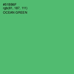 #51BB6F - Ocean Green Color Image