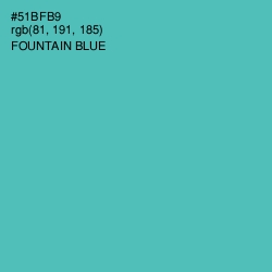 #51BFB9 - Fountain Blue Color Image