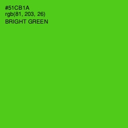 #51CB1A - Bright Green Color Image