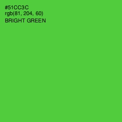 #51CC3C - Bright Green Color Image