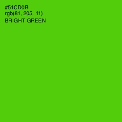 #51CD0B - Bright Green Color Image