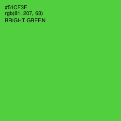 #51CF3F - Bright Green Color Image