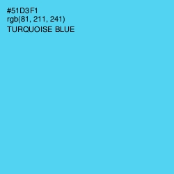 #51D3F1 - Turquoise Blue Color Image