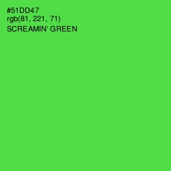 #51DD47 - Screamin' Green Color Image