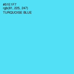 #51E1F7 - Turquoise Blue Color Image