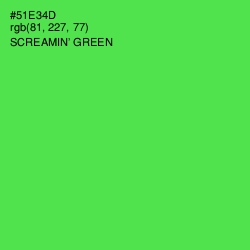 #51E34D - Screamin' Green Color Image