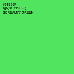 #51E55F - Screamin' Green Color Image