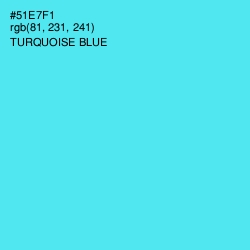 #51E7F1 - Turquoise Blue Color Image