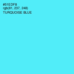 #51EDF8 - Turquoise Blue Color Image