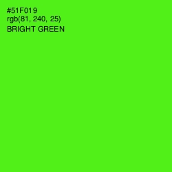 #51F019 - Bright Green Color Image